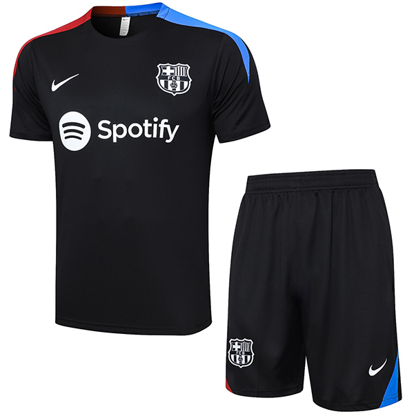 Barcelona training jersey soccer uniform men's sportswear black football tops sports shirt 2024